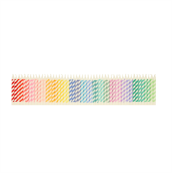 Meri Meri - Rainbow Striped Mini Candles - Gökkuşağı Renklerinde Mini Mumlar (X50)