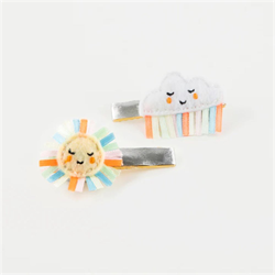 Meri Meri - Rainbow Sun & Cloud Hair Clips - Gökkuşağı Güneş & Bulut Tokalar - 2Li