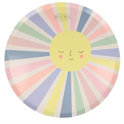 Meri Meri - Rainbow Sun Plates - Gökkuşağı Güneşli Tabak