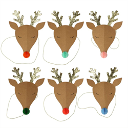 Meri Meri - Reindeer Party Hats - Ren Geyikleri Parti Şapkaları - 6Lı
