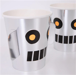 Meri Meri - Robot Cups - Robot Bardaklar - 8Li