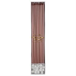 Meri Meri - Rose Gold Long Candles - Uzun Rose Gold Mum