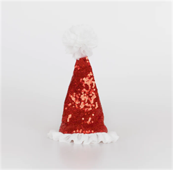 Meri Meri - Sequin Santa Hat Hair Clip - Noel Baba Şapkası Toka