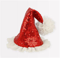 Meri Meri - Sequin Santa Hat Hair Clip - Noel Baba Şapkası Toka