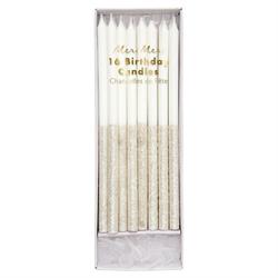 Meri Meri - Silver Glitter Dipped Candles - Gümüş Simli Mum