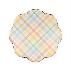 Meri Meri - Small Spring Plaid Plates - Bahar Yeri Tabaklar - S - 8Li