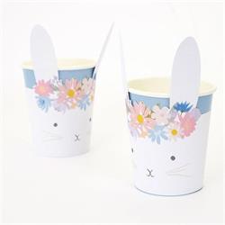 Meri Meri - Spring Floral Bunny Cup - Çiçekli Tavşan Bardaklar - 8Li
