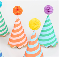 Meri Meri - Stripe Party Hats - Çizgili Parti Şapkaları (8Li)