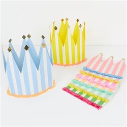 Meri Meri - Striped Party Crowns - Çizgili Parti Taçları - 8 Adet