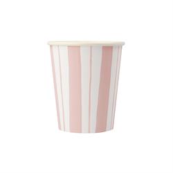Meri Meri - Ticking Stripe Cups - Kalın Çizgili Bardaklar - 8li