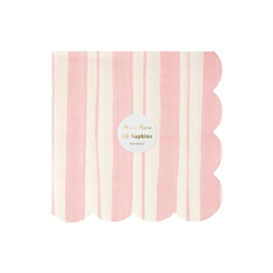Meri Meri - Ticking Stripe Large Napkins - Kalın Çizgili Peçeteler - 16Lı