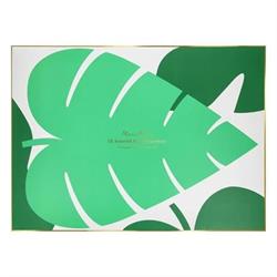 Meri Meri - Tropikal Yaprak Desenli Amerikan Servisi - 12 Adet