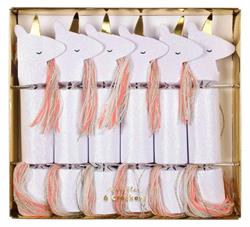 Meri Meri - Unicorn Glitter Crackers - Unicorn Sürpriz Topları - S - 6Lı