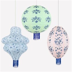 Meri Meri - Vintage Botanical Lanterns - Vintage Botanik Fener Asılan Süsler - 3 Adet