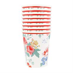 Meri Meri - Vintage Floral Bardaklar - 8 Adet