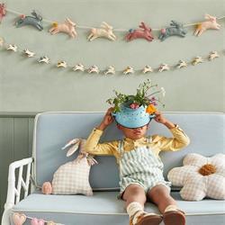 Meri Meri - Wooden Bunny Mini Garland - Ahşap Tavşanlar Mini Asılan Süs