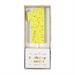 Meri Meri - Yellow Number 1 Candle - 1 Numara Sarı Mum