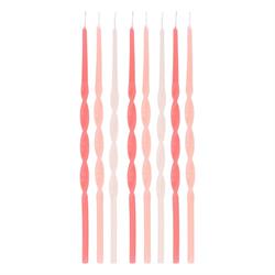 Meri Meri X Liberty - Kıvrımlı Pembe Mumlar - 16 Adet