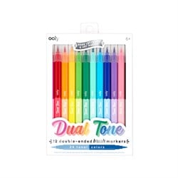 Ooly Dual Tone Fırça Uçlu Çift Taraflı 12’li (24 renk) Keçeli Kalem