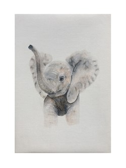 Suluboya Görünümlü Kanvas Baskı Tablo Fil