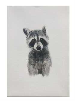 Suluboya Görünümlü Kanvas Baskı Tablo Rakun