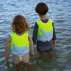 SunnyLife Salty the Shark Yüzme Yeleği 3-6 yaş Aqua Neon Yellow