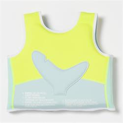SunnyLife Salty the Shark Yüzme Yeleği 3-6 yaş Aqua Neon Yellow