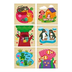 Vilac - Ahşap Blok Puzzle - Hayvanlar