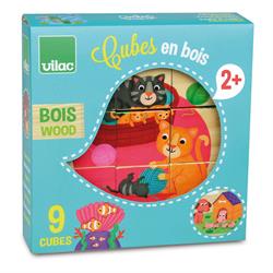 Vilac - 9 Wooden blocks - Ahşap Hayvan Blokları
