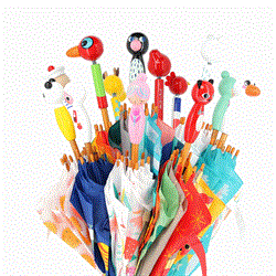 Vilac - Flower Pink Umbrella - Çiçekli Pembe Şemsiye - Suzy Ultman