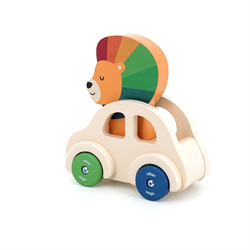 Vilac - Sesli Ahşap Araba - Aslan