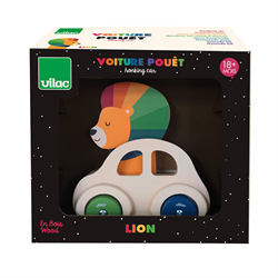 Vilac - Sesli Ahşap Araba - Aslan