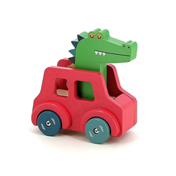 Vilac - Sesli Ahşap Araba - Timsah