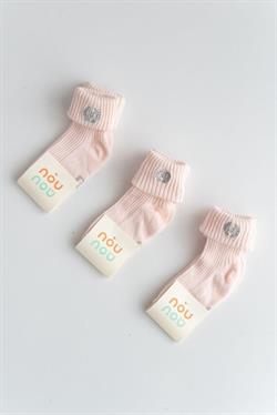 3lü Pembe Kız Bebek Çocuk Simli Nakışlı Çorap
