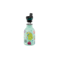 24Kids Bottle Pipetli Paslanmaz Çelik Çocuk Su Matarası 250 ml, Spooky Friends