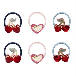 Mimi & Lula Red Cherries Mini 6lı Lastik Toka
