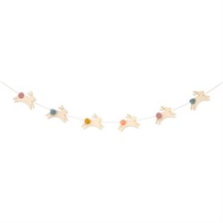 Meri Meri - Wooden Bunny Mini Garland - Ahşap Tavşanlar Mini Asılan Süs