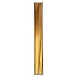 Meri Meri - Gold Tall Tapered Candles - Altın Uzun Mumlar - 12li