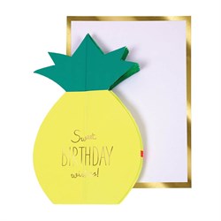 Meri Meri - Pineapple Honeycomb Card - Ananas Tebrik Kartı