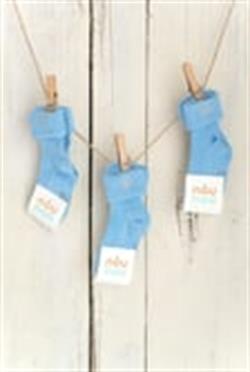 3lü Mavi Bebek Çocuk Arma Nakışlı Çorap