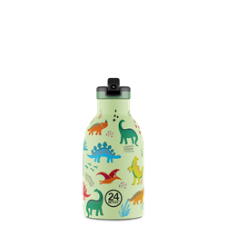 24Bottles Kids Bottle Pipetli Paslanmaz Çelik Termos 330 ml, Jurassic Friends