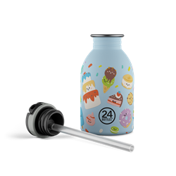 24Bottles Kids Bottle Pipetli Paslanmaz Çelik Çocuk Su Matarası 250 ml, Sweet Friends
