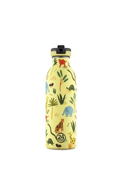 24Bottles Kids Bottle Pipetli Paslanmaz Çelik Çocuk Su Matarası 500 ml, Jungle Friends