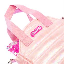 Kedi Kulaklı Puffer Omuz Çantası, Metalik Pembe