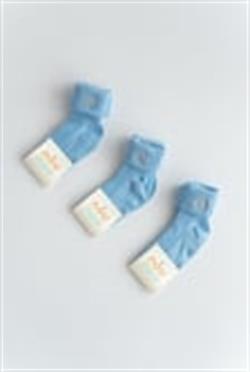 3lü Mavi Bebek Çocuk Arma Nakışlı Çorap