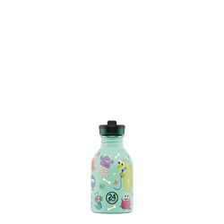 24Kids Bottle Pipetli Paslanmaz Çelik Çocuk Su Matarası 250 ml, Spooky Friends