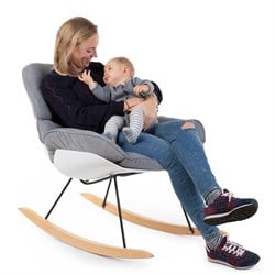 Sallanan Anne Sandalyesi, Naturel Gri & Beyaz