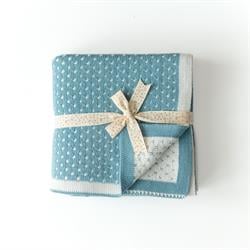 Çift Taraflı Triko Battaniye - Puantiye - Petrol