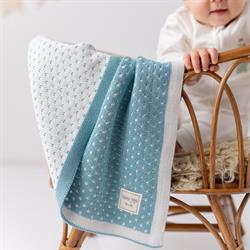 Çift Taraflı Triko Battaniye - Puantiye - Petrol