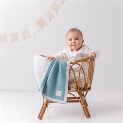 Çift Taraflı Triko Battaniye - Puantiye - Petrol